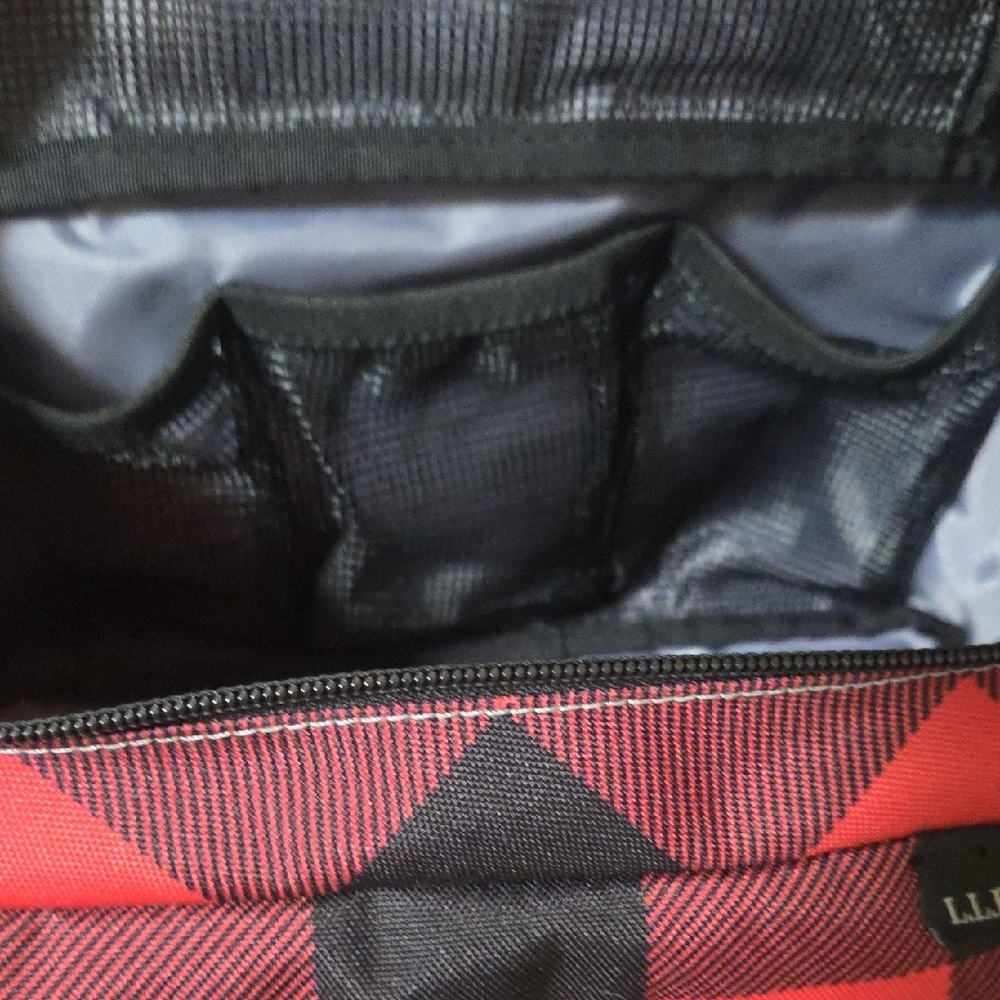 L.L. Bean Red and Black Buffalo Check Toiletry Bag - Picture 8 of 8